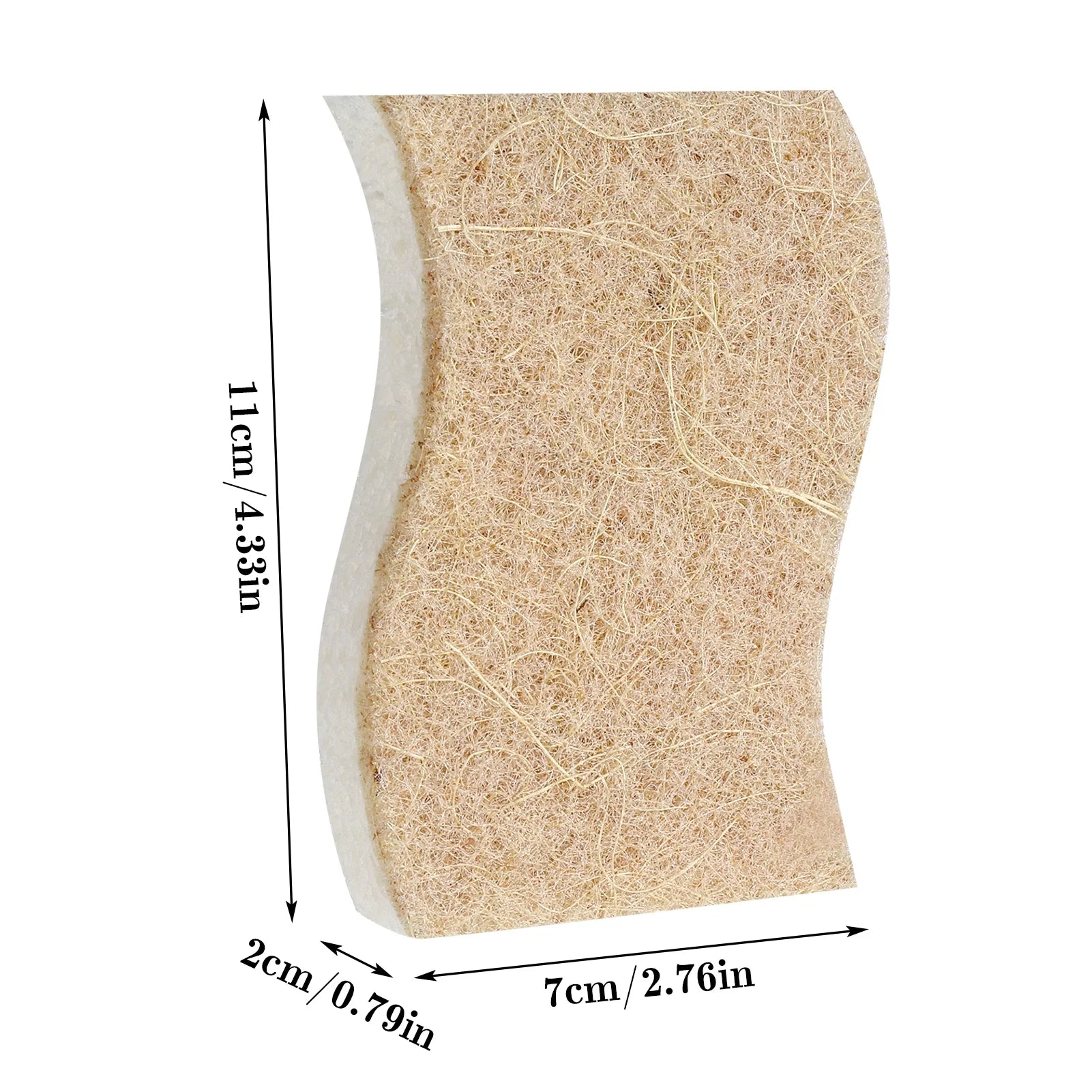 12 Pack Natural Kitchen Sponge, Biodegradable Compostable Cellulose and Coconut Scrubber Sponge, Eco-Friendly Scrub Sponges for Dishes, Bathtubs(Brown-White)