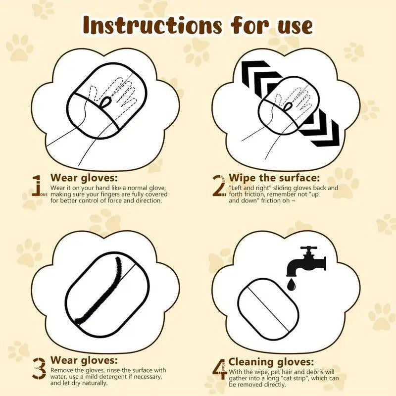 Reusable Pet Hair Remover, 1 Count Handheld Pet Hair Removal Glove, Pet Grooming Tool, Dog & Cat Grooming Supplies, Hair Removal Products