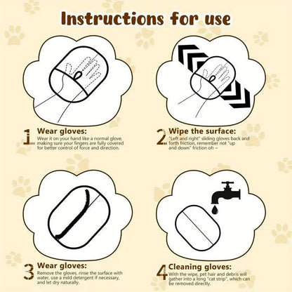 Reusable Pet Hair Remover, 1 Count Handheld Pet Hair Removal Glove, Pet Grooming Tool, Dog & Cat Grooming Supplies, Hair Removal Products