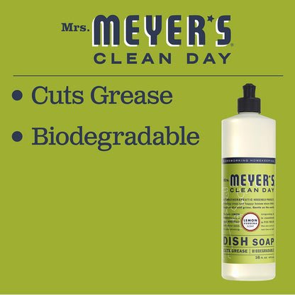 Mrs Meyer'S Clean Day Dish Soap Lemon Verbena Pack of 3 Plant Based 16 Fl Oz